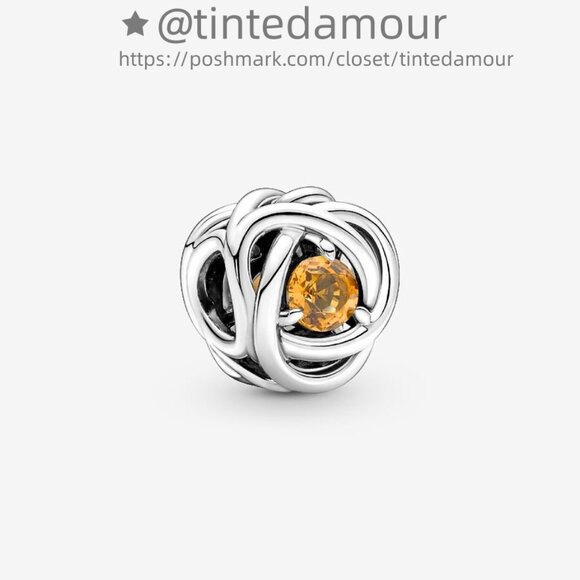 Pandora November Honey Eternity Circle Charm|Pendant - Picture 1 of 2